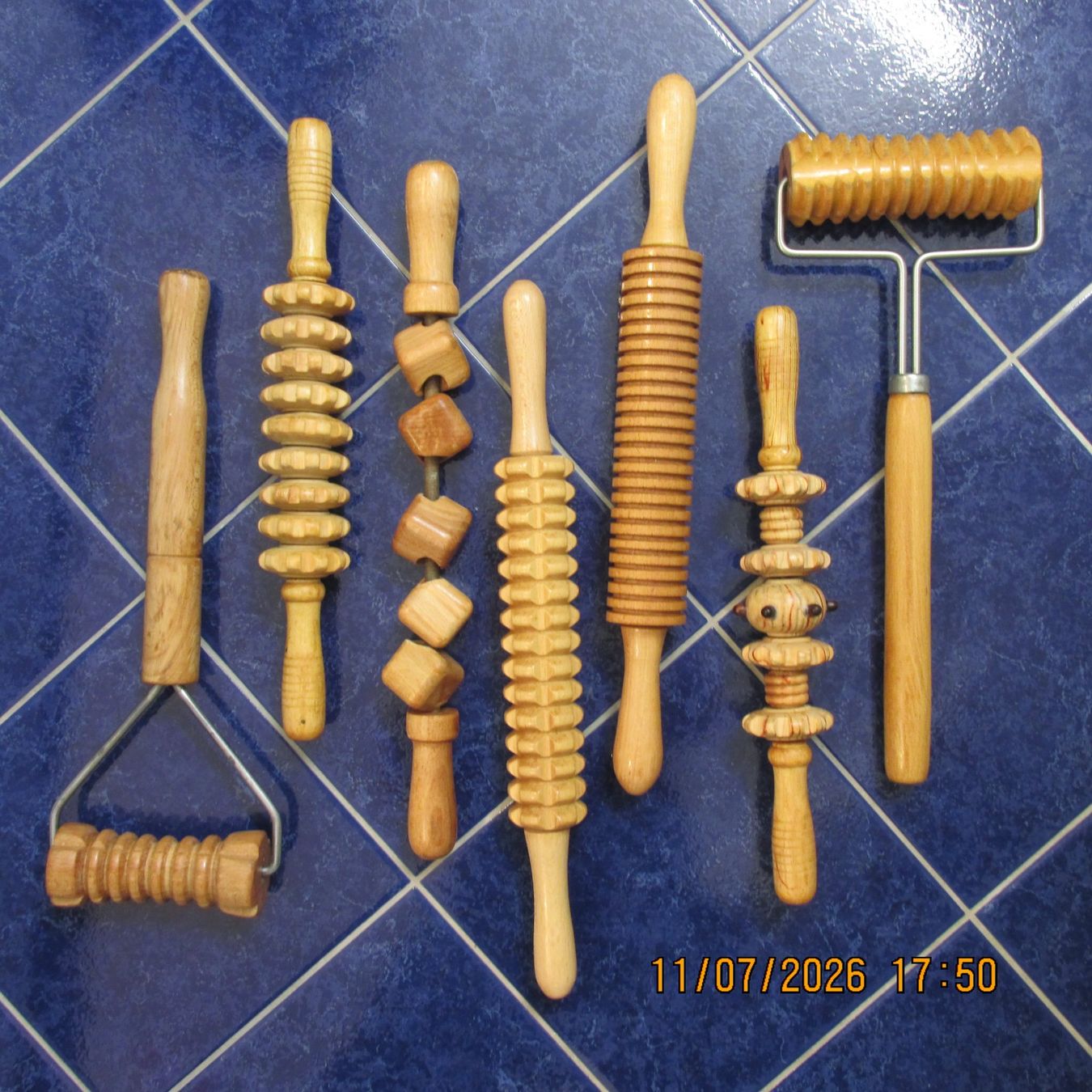 Massagegeräte: Holz Massage Rollen Set 7 Stk. gebraucht – Gebraucht aus Galgenen von Forflowers 5