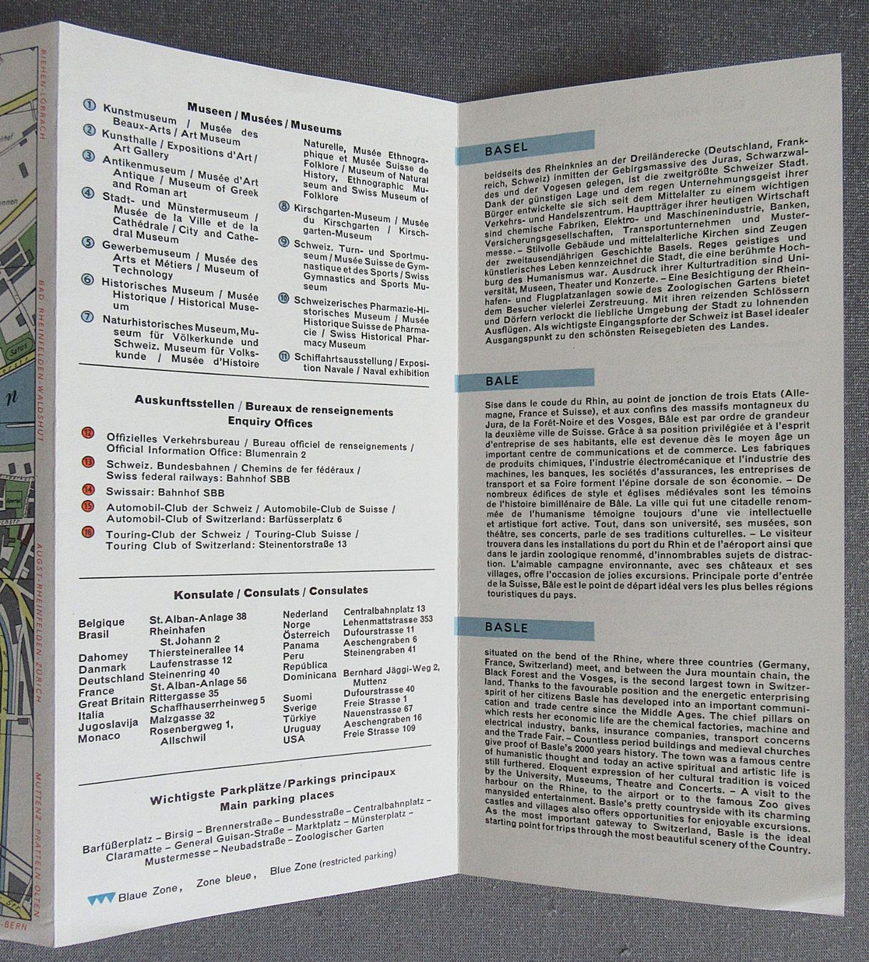 Dokumente: Plan von Basel von 1966 - Faltplan - Stadtplan – Gebraucht aus Auenstein von Padabimbim 4