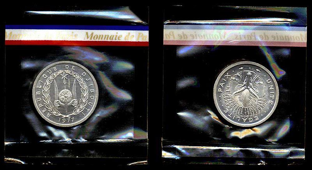 Tutti le monete: Dschibuti, Franc 1977, ESSAI – Usato da Chiasso venduto da Novamarketing