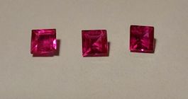 18 Rubin-Carrés von 2.5mm bis 3.0mm, 2.81 Carat