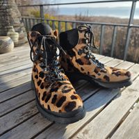 🐸 PRADA 3T0834 ECHT FELL SCHNÜRSTIEFEL BOOTS LEOPARD 37.5
