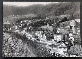 Leimbach-ZH Ortsansicht mit Bahnhof ca. 1950