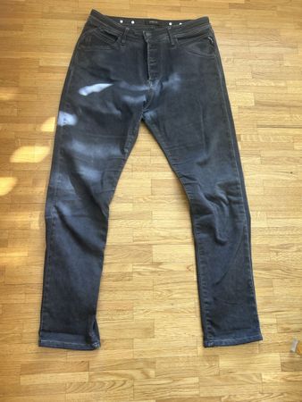 Replay, jeans gris/noir,légèrement enduit, coton, 5
