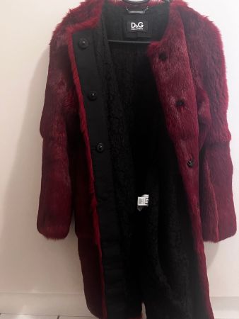 Manteau / Fourrure D&G Dolce & Gabbana en Lapin – Rouge Bord