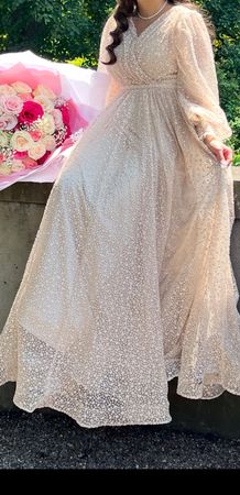Abend Kleid Beige