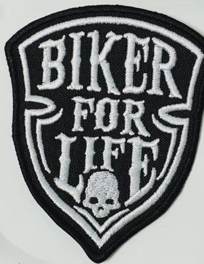 Patches: Patch brodé "Biker For Life" M124 – Neu und originalverpackt aus Allens von MADE.IN.ROCK.N.ROLL