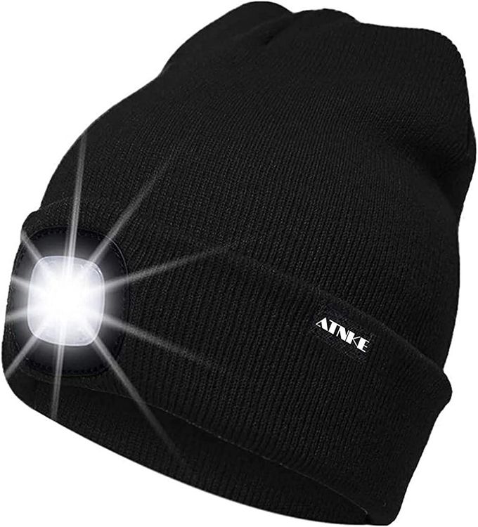 LED Mütze Extrem Heller 4 LED Lampe USB Laufmütze mit Licht (Neu ...