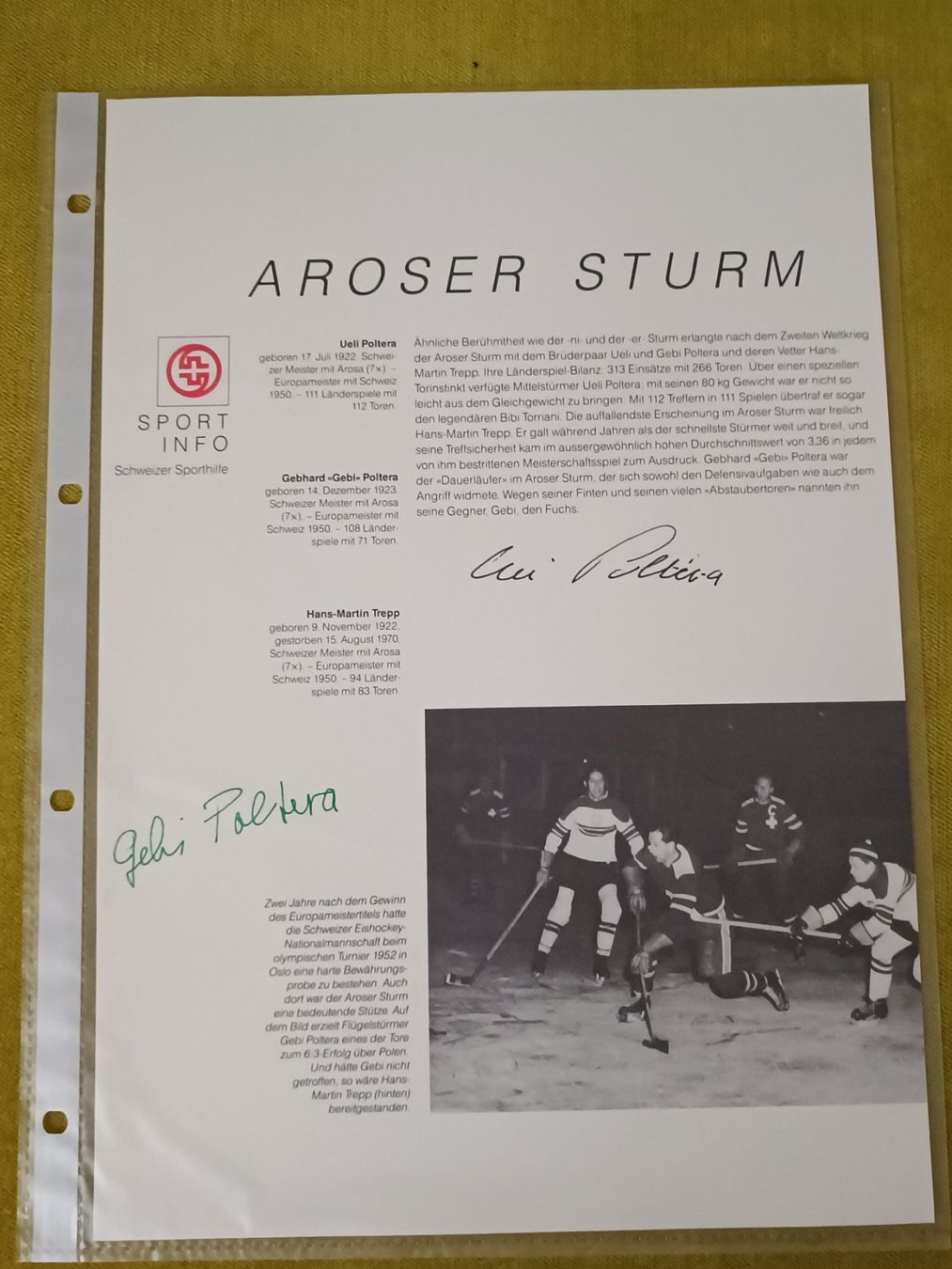 Autografi: Aroser Sturm  - Poltera Brüder - original signiert – Usato da Menziken venduto da Autogramme
