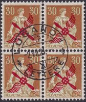 1920, F1: Viererblock von LUGANO, Luxusstück, Kat: 17'000.-+