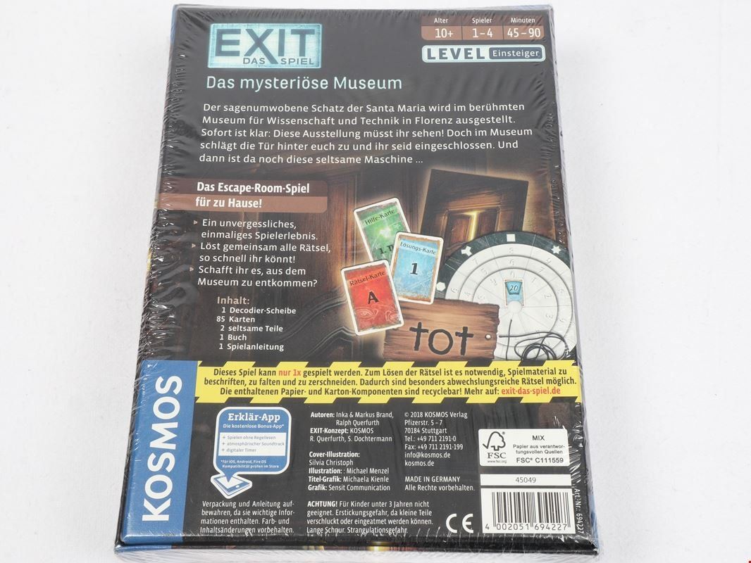 Kosmos Spiele: EXIT Das Spiel: Das mysteriöse Museum – Neu und originalverpackt aus Steinen von  1