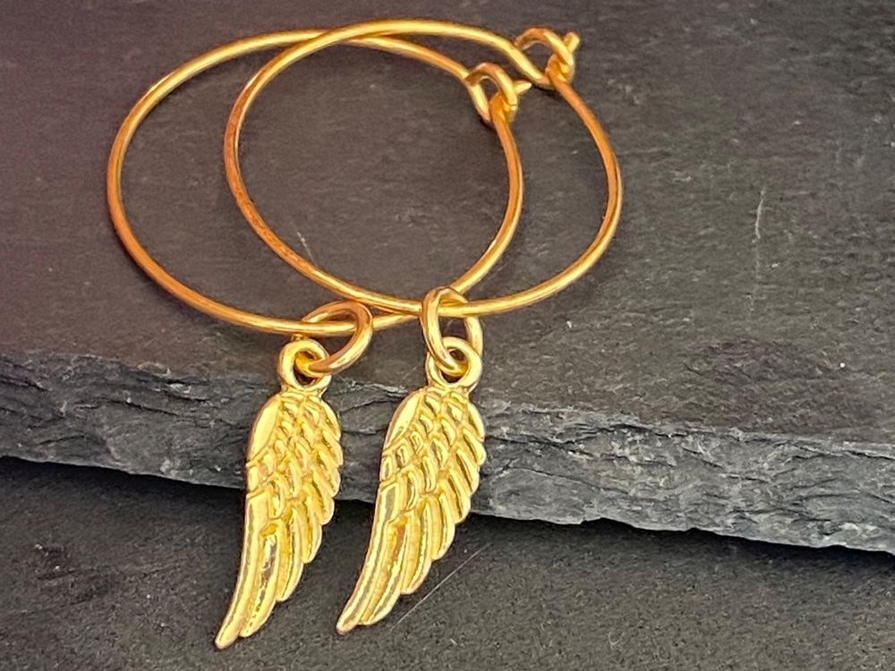 Feder Anhänger Mit Herz In Gold - 925 Silber