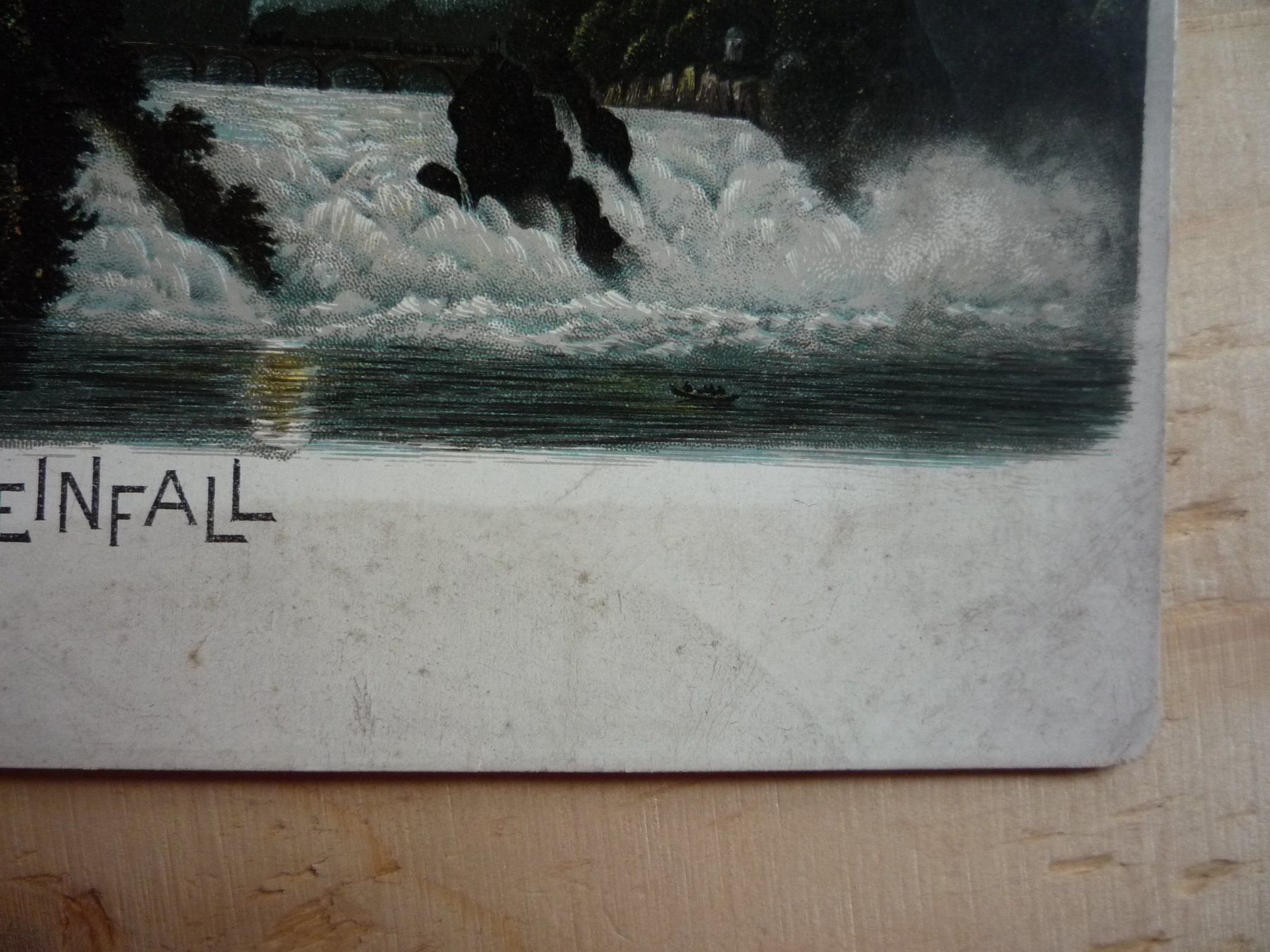 Cartoline postali: Gruss vom Rheinfall, Litho 4938 – Usato da Rieden SG venduto da Brockehuesli 1