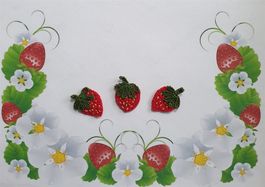 3 Stk Erdbeeren gehäkelt, crochet, fragole uncinetto 926 C