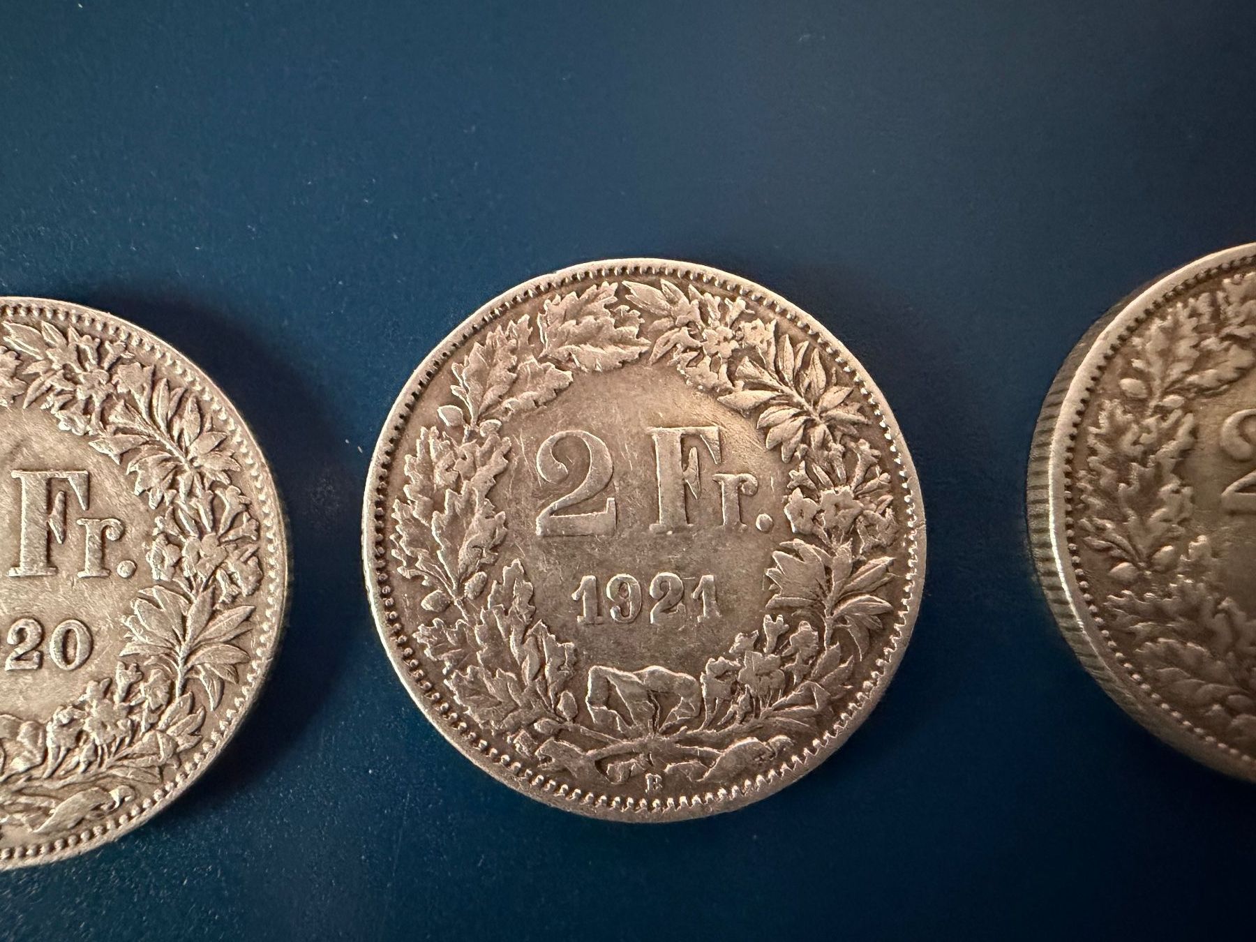 Tutti le monete: 2 Franken, 1920, 1921, 1922, Silber, – Usato da Oberhasli venduto da Sicurezza 6