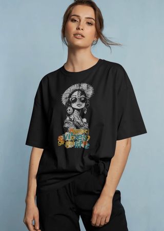 Tshirt Damen M schwarz good vibes good life frau sommer