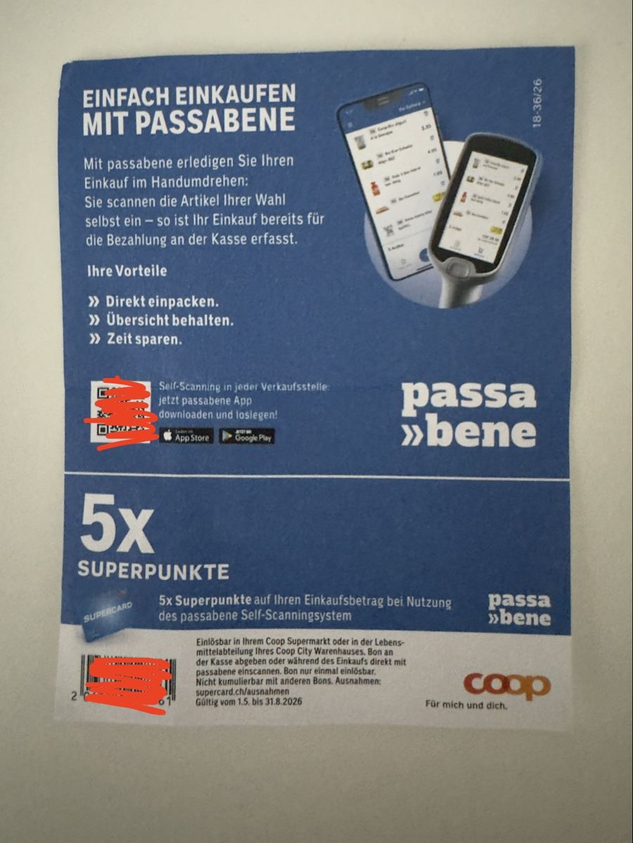 Buoni: Coop 5x Superpunkte mit Passabene – Nuovo e nell'imballaggio originale da Sins venduto da sum_lv6d