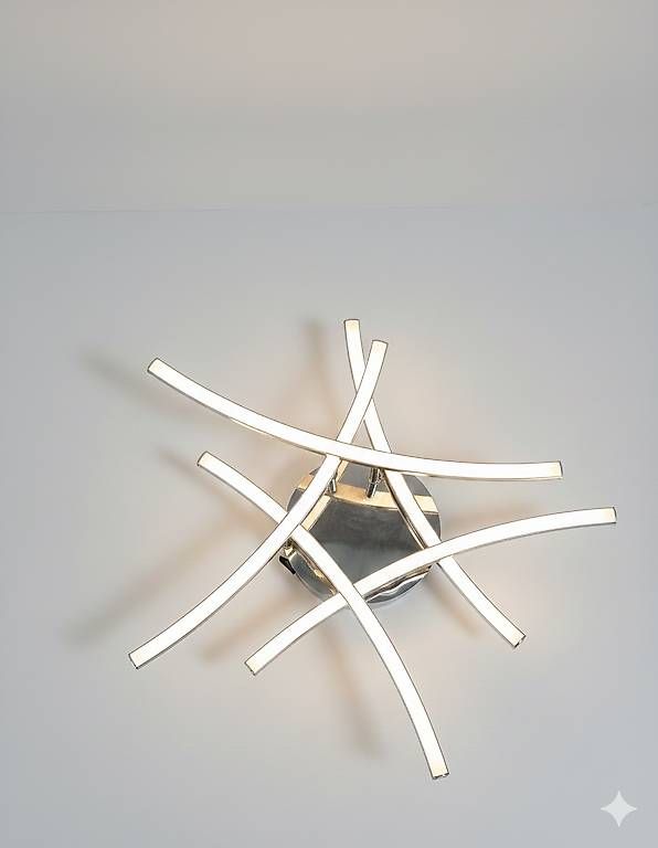 Lustres & lampes de plafonds: Deckenleuchte modern LED Chrom gebogen neuwertig – D'occasion à Stachen par S.Froehlich