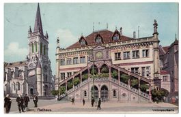 Bern, Rathaus, Unionpostkarte, gelaufen 1906