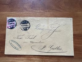 CH Brief 1893 Wattwil mit Stempel Turnverein Wattwil  (5858)