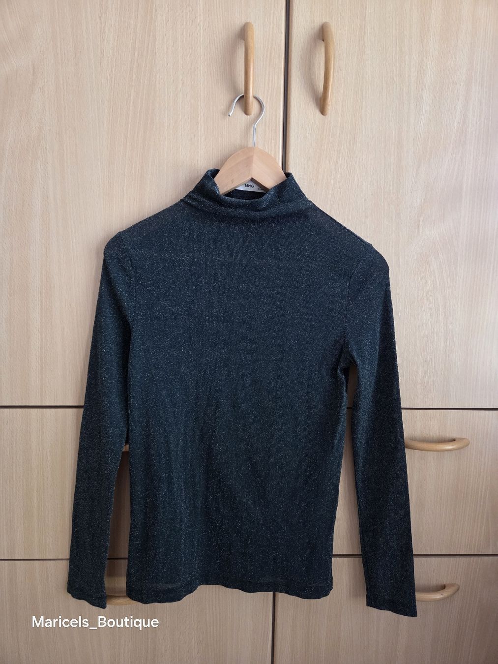 Mango Tops: MNG turtleneck dark green size M glitter effect – Gebraucht aus Winterthur von Maricels_Boutique 2
