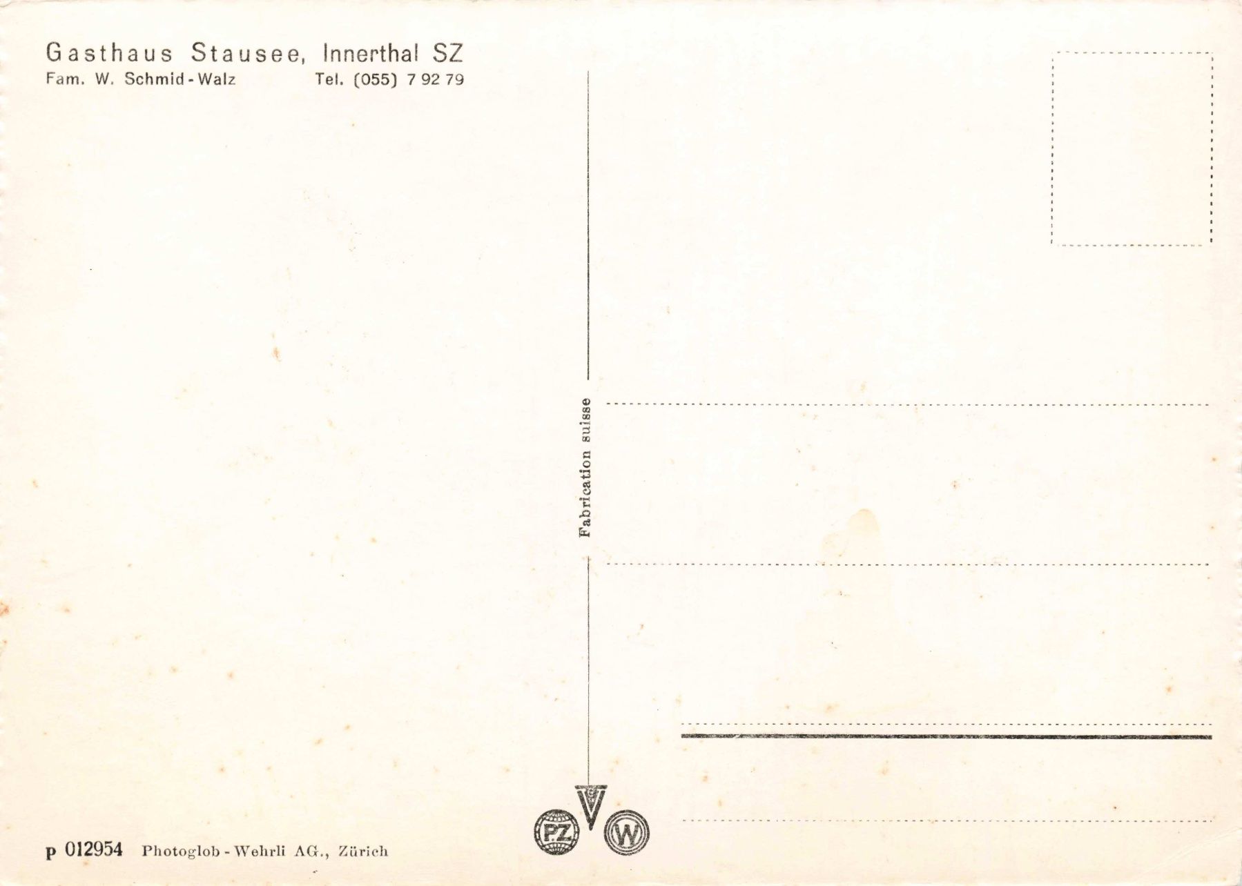 Cartoline postali: Wägital Vorderthal G – Usato da Biasca venduto da Blenio71 1