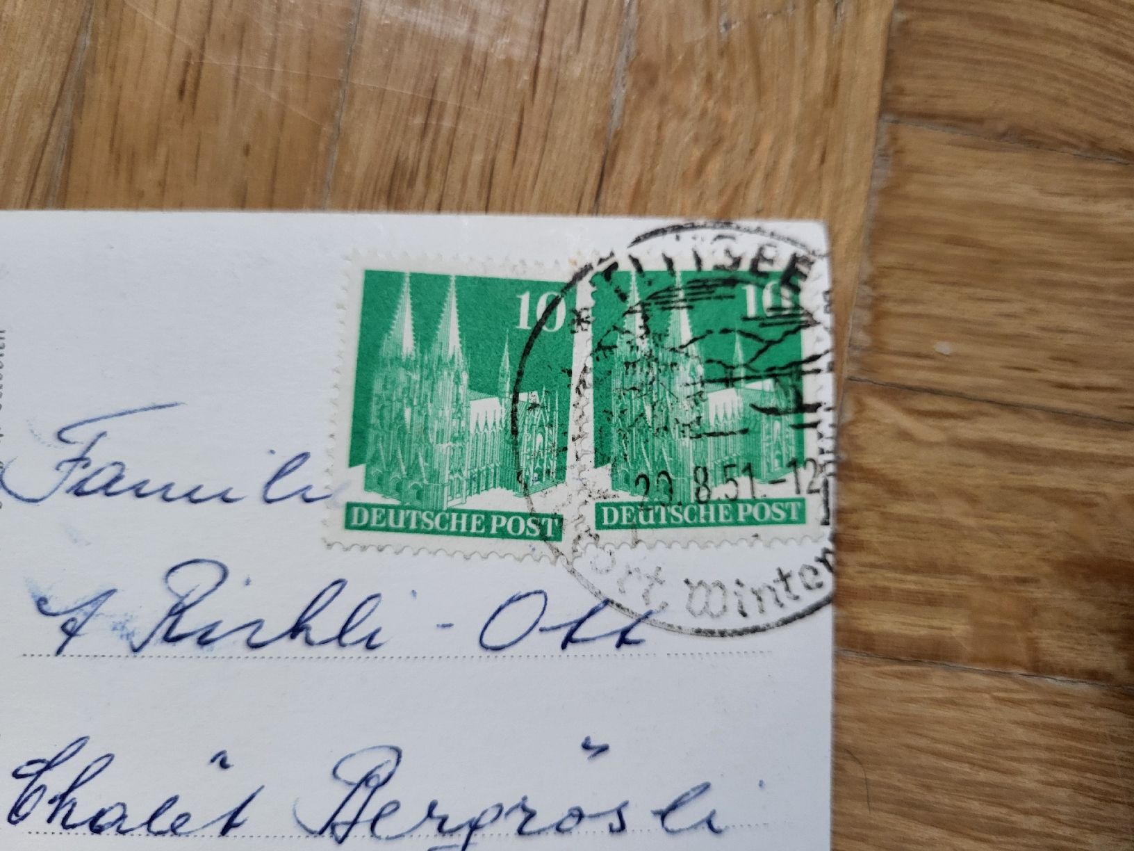 Tous les timbres: 1951, Postkarte nach Mürren – D'occasion à stäfa par brandy66 1