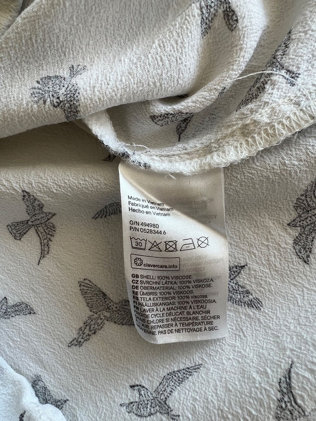 H&M Camicette: H&M - Sommer Bluse kurzarm - 34 - mit Vogelprint – Usato da Büetigen venduto da Jabo 5