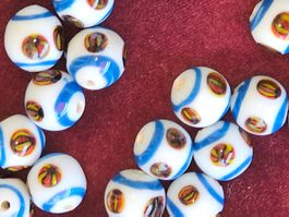30 Stk Celtic glass beads, Glasperlen aus Schottland DIY