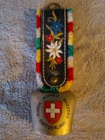 Altes kleines, süsses Glöckli mit Alpenblumen, Sammlerstück!