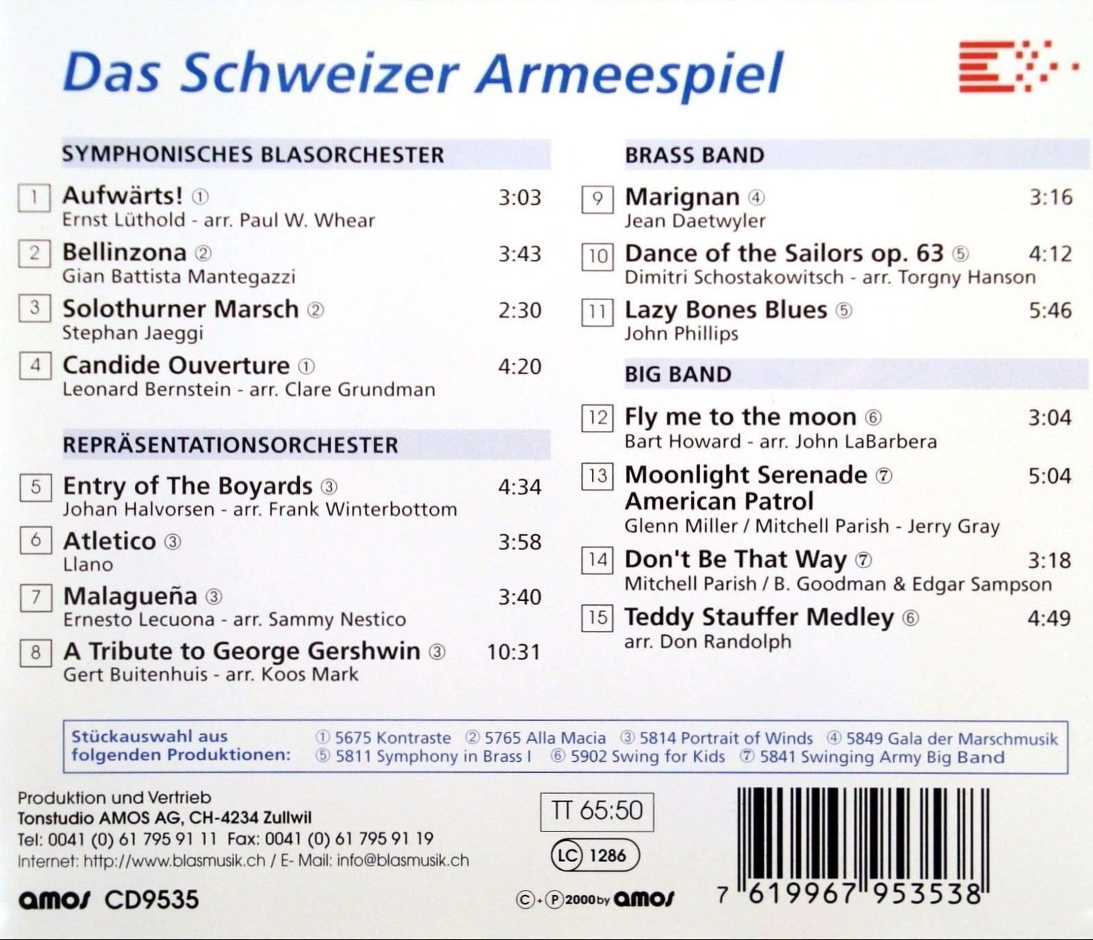 CDs: Schweizer Armeespiel AN DER MUBA 2000 Blasmusik CD – D'occasion à Kandergrund par Sososo 1
