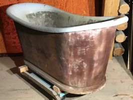 Gusseisen Badewanne , freistehend , antik , seltene Form
