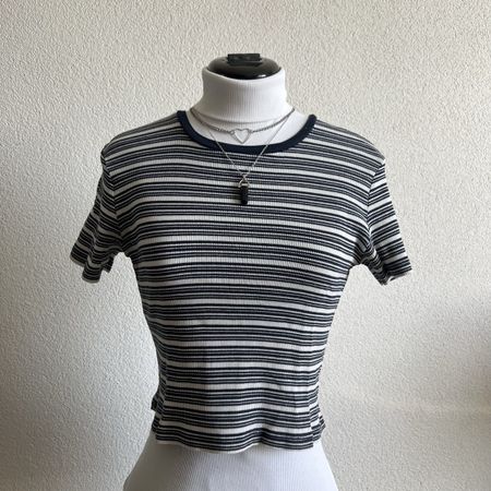 Brandy Melville Gestreiftes Top Blau Weiss