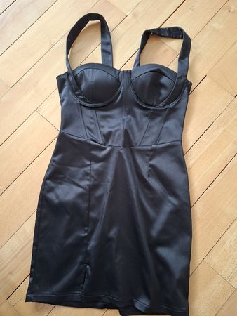 Tally Weijl Kleid Schwarz Satin Optik, Gr. s Top Zustand