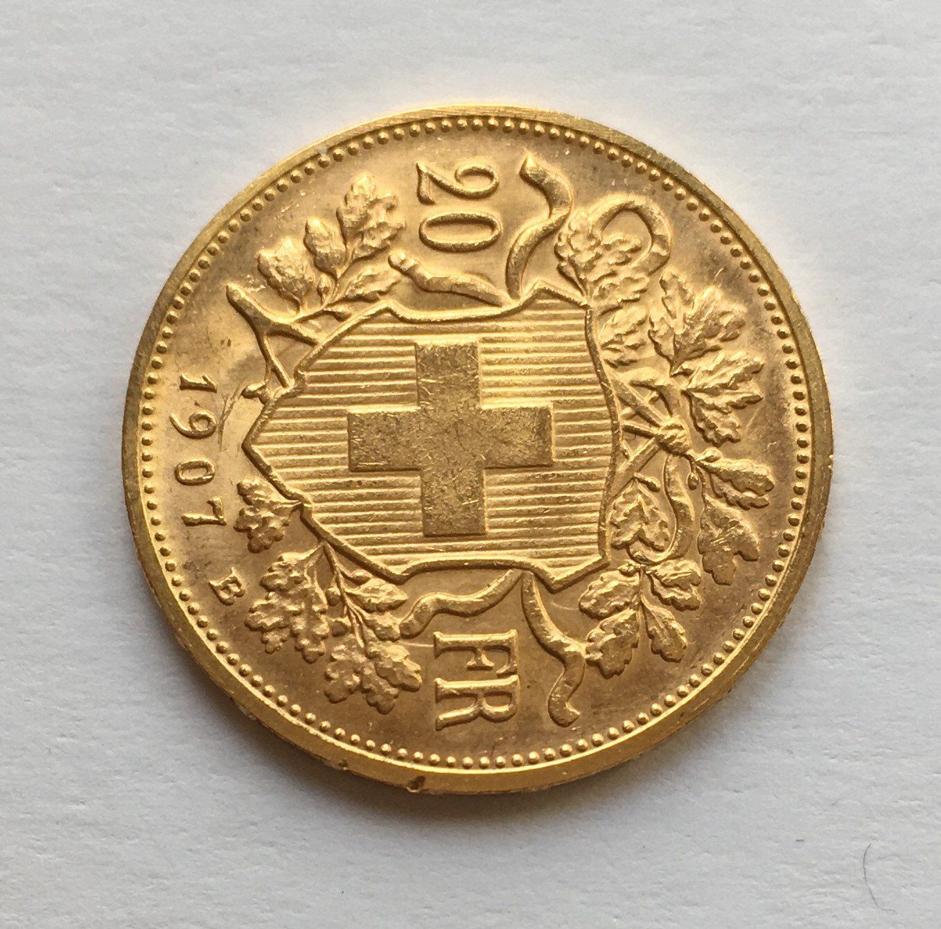 Tutti le monete: 1907 20 Franken Goldvreneli vz – Usato da Kirchberg SG venduto da Helveticus00 1