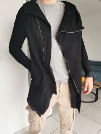 Zara Man Cardigan Übergangsjacke Kapuze schwarz Gr. S
