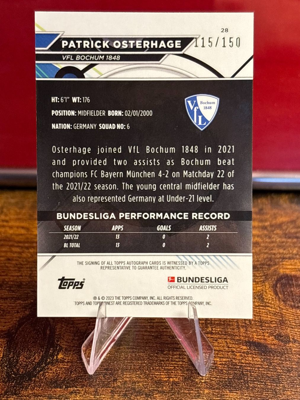 Topps Carte collezionabili: 2022-23 Topps Finest RC Black Auto PATRICK OSTERHAGE /150 – Nuovo (secondo la descrizione) da Aarberg venduto da gocardz.shop 1