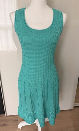 Missoni Strickkleid ärmellos türkis gerippt Gr XS/34