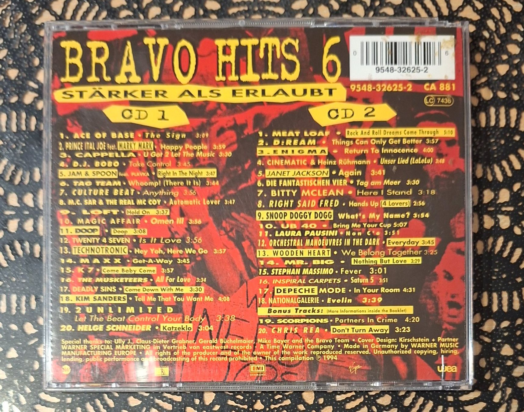 CD: Bravo Hits 6, Doppel CD, 1994, 2CD Hit Compilation, Sampler – Usato da Amriswil venduto da Celini3 1