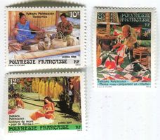 Briefmarken Kunsthandwerk. Französisch-Polynesien