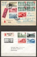 Pro Patria Serien 1947 + 1948 auf R-Brief