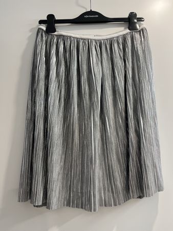 Y2k Silberner Plisseerock Gr 38 Festlich & Elegant