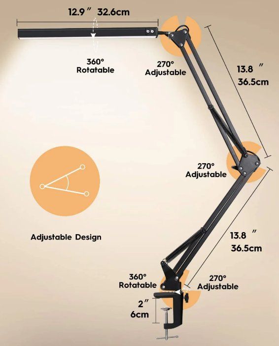 Lampade: Flexibel Schreibtischlampe LED Dimmbar mit Ständer – Nuovo e nell'imballaggio originale da Châtelaine venduto da topshop.switzerland 2