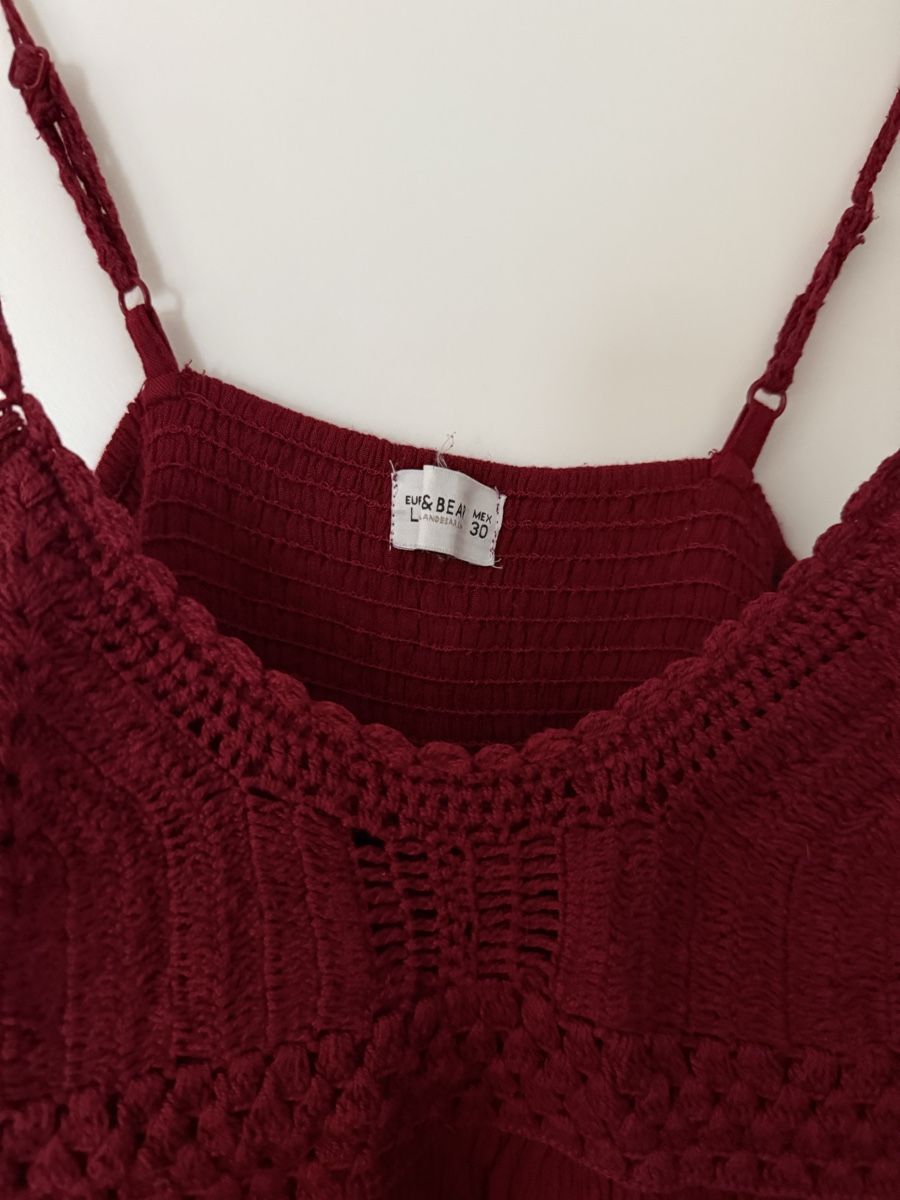Pull&Bear Top: !! Letzte Chance !! Pull & Bear - rotes Top gehäkelt - L – Usato da Zug venduto da tami12 1