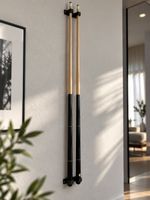 Poolqueue / Billardqueue Set, 2 Stück, schwarz/holz