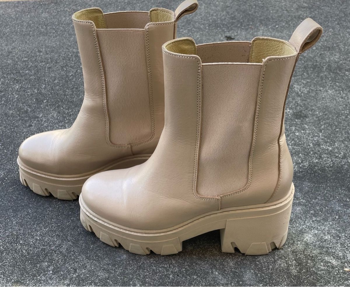 Scarpe da donna: Plateaustiefelette, Gr. 38, Absatz 3.5/7.5 cm, beige – Usato da Zürich venduto da vallup_9