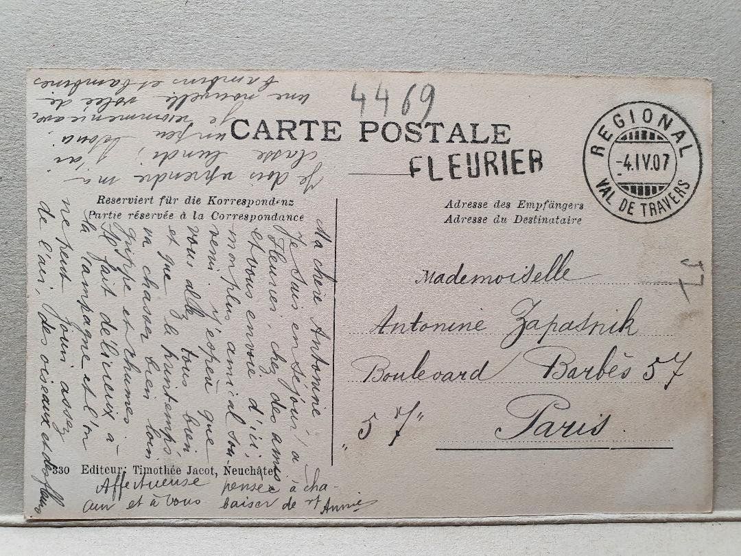 Cartoline postali: FLEURIER  -  Vue Générale - 1907 – Usato da Delémont venduto da Domdom1 1