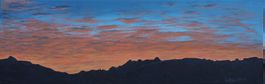 Alt St. Johann und Kreuzberge im Abendrot, Ölbild