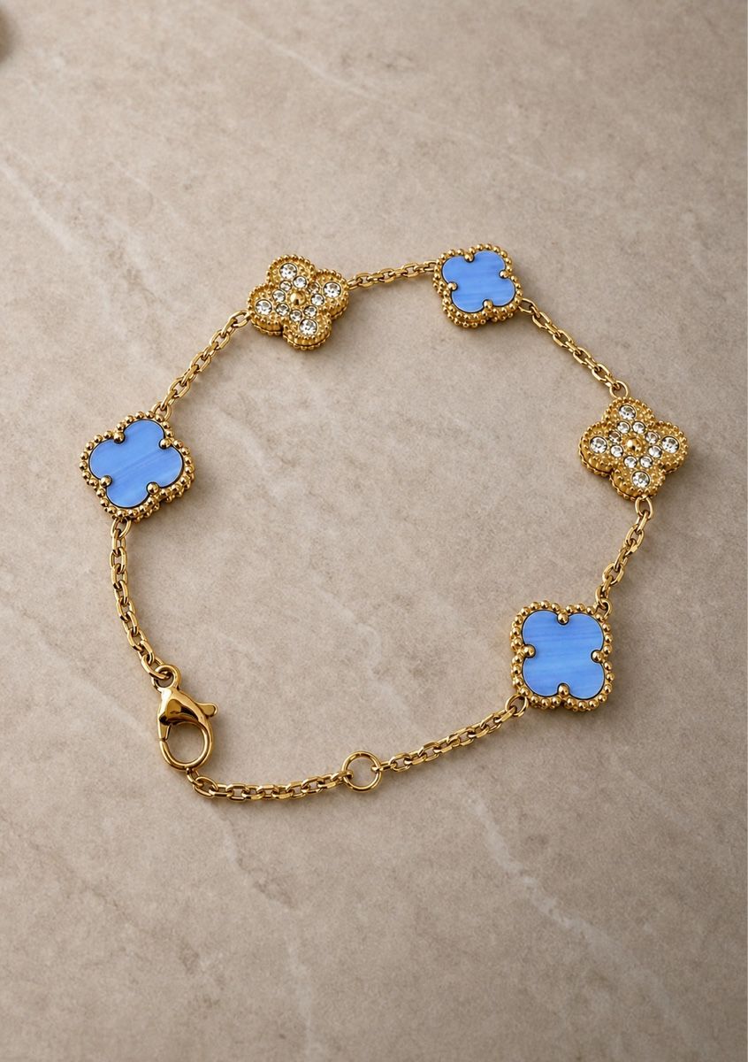 Bracciali & Braccialetti: Edelstahl Armband vierblatt – Nuovo e nell'imballaggio originale da Oberhasli venduto da Duabelle_official 1
