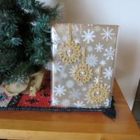 Weihnachtssterne gold / 3 Stück / 1 Perlen
