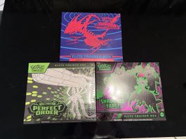 3x Pokemon ETBs Darkness Ablaze, Perfect Order,Shrouded EN
